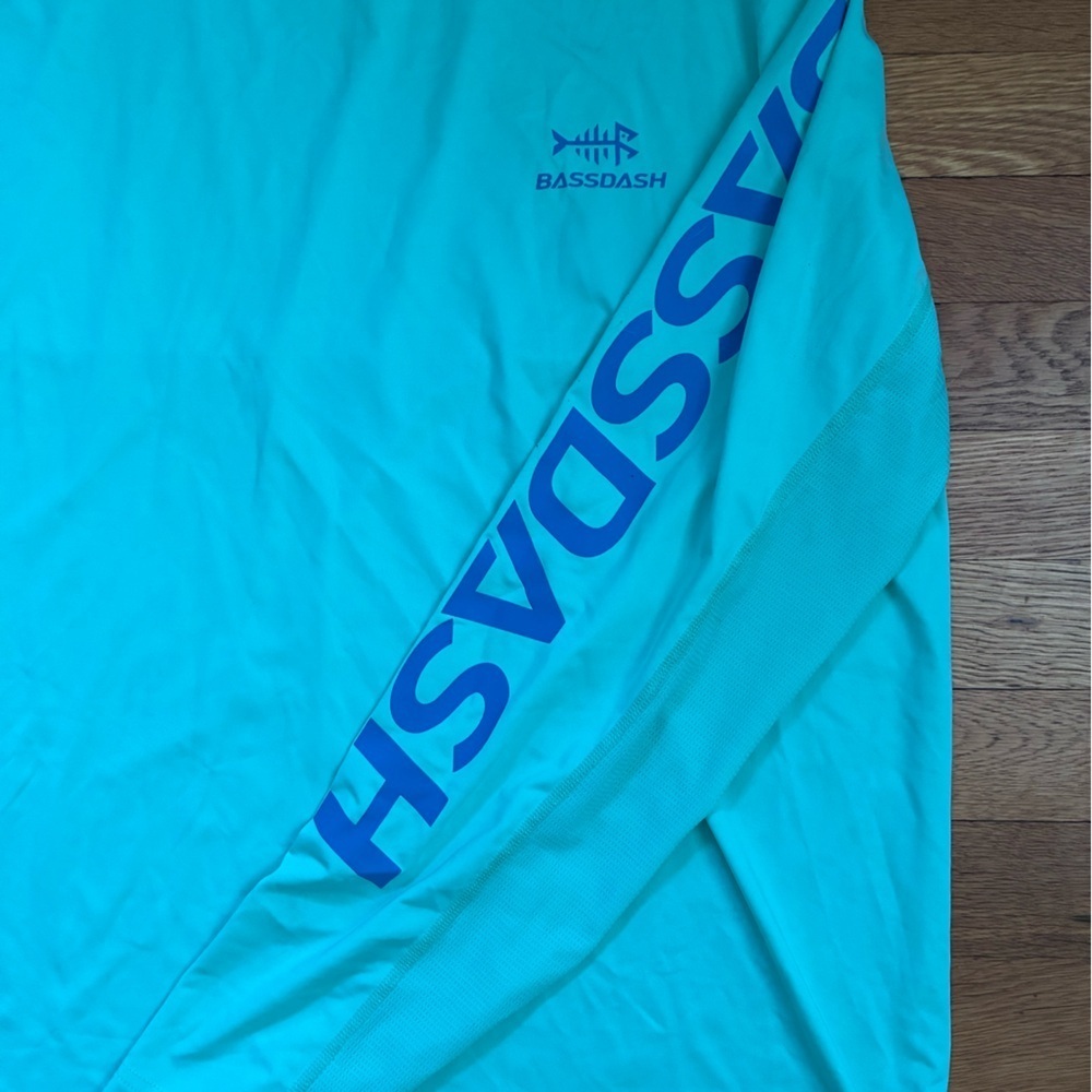 Bassdash Men’s Teal Long Sleeve Sun Fishing Shirt - Size L - Picture 4 of 9